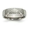 Titanium Criss-cross Design 6mm Brushed and Polished Band Size: 11; for Adults and Teens; for Women and Men