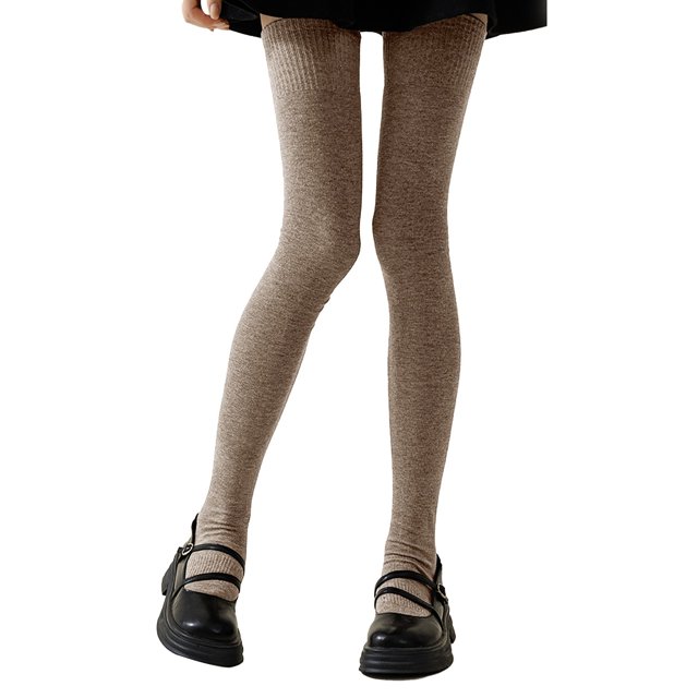 Bas de Compression Unis pour Femmes Chaussettes Hautes au-Dessus du Genou Automne Hiver Confort