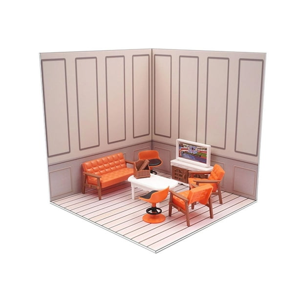 Escena de fondo a escala 1/12, maqueta, accesorios, adornos, diseño con muebles para acción Estilo F