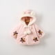 thumbnail image 2 of Abrigo De Invierno Para Niños Pequeños, Chaquetas De Abrigo Para Niñas, Color Sólido, Flores s De Felpa, Orejas De Conejo, Sudadera Con Capucha, Abrigo Grueso, Capa Rosa Odeerbi LM103-3773, 2 of 9