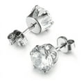 thumbnail image 5 of Pendientes de acero inoxidable con circonitas de seis garras para hombres y mujeres, pendientes pequeños con hebilla de mariposa sencilla, pendientes con clavos en forma de hueso en la oreja, 5 of 5