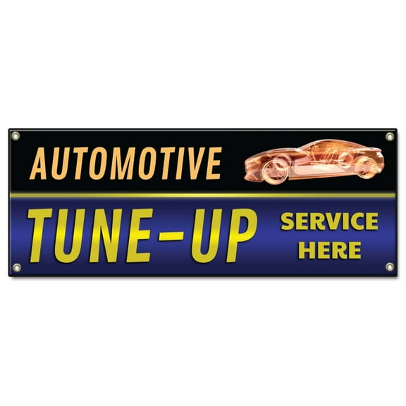 Automotive Tune-Up Service | 36" X 96" Banner | Heavy Duty 13oz. Outdoor Vinyl Single Sided With Grommets | Made in The USA