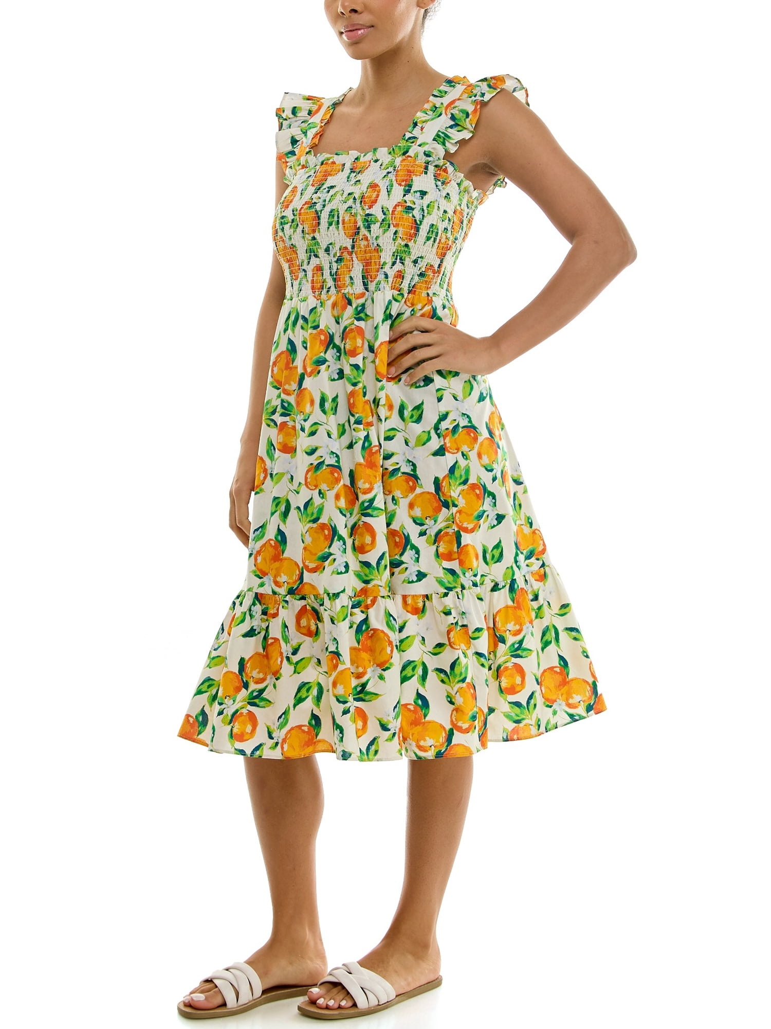Nanette Lepore Women's Smocked Flutter Sleeve Midi Dress, Sizes XS-XXXL