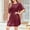 Wine, variant on Women's Sequin Loose Fitting Dress With Split Sleeves Casual Loose Mini Short Dress Short Sleeved Round Neck Dress