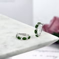 thumbnail image 4 of Gem Stone King 4.58 Ct Oval Green Chrome Diopside 925 Sterling Silver Hoop Earrings, 4 of 4