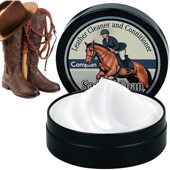 Saddle Soap for Leather Cleaning-2.8 oz-Leather Cleaner and Conditioner, Protector, and Restorer Leather Craft, Leather Soap for Car Seat, Couch, Shoe, Purse, Boot, Bag, Saddle