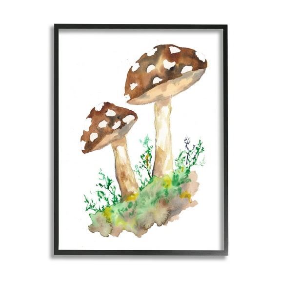 Spotted Mushroom Forest Plant Botanical & Floral Graphic Art Black Framed Art Print Wall Art
