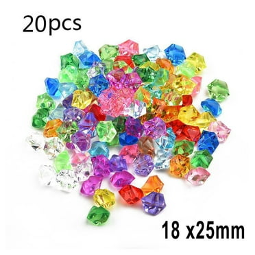 20pcs Mixed Color Acrylic Plastic Gem Stones for Vase Decoration and Fish Tank