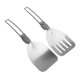 thumbnail image 5 of Espátula de acero inoxidable 304 de 2 piezas, espátula plegable para alimentos, espátula portátil para equipo de picnic al aire libre, 5 of 15