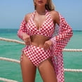 thumbnail image 1 of Traje de baño de 2 piezas para mujer, trajes de baño para mujer, traje de baño bikini de tres piezas estampado multicolor a la moda casual para mujer, traje de baño dividido, traje de baño de poliéste, 1 of 6