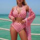 thumbnail image 1 of Traje de baño de 2 piezas para mujer, trajes de baño para mujer, traje de baño bikini de tres piezas estampado multicolor a la moda casual para mujer, traje de baño dividido, traje de baño de poliéste, 1 of 6