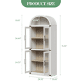 thumbnail image 2 of 71" Tall Arched Bookshelf, Modern Farmhouse Bookcase with Open Shelf, Freestanding Wooden Display Cabinet Organizer with 4 Glass Doors for Living Room, Bedroom, Black, 2 of 2