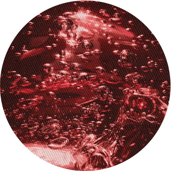 Ahgly Company Machine Washable Indoor Round Transitional Maroon Red Area Rugs, 7' Round