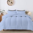 thumbnail image 2 of D.N.G. BEDDINGS 1 Piece Luxury Straight Line Pattern Comforter, Premium Super Soft, 800 Thread Count, 100% Egyptian Cotton, Full/Queen Size Light Blue Solid Color, 2 of 6