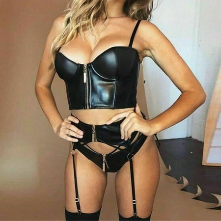 

ERTUTUYI Fashion Leather Sleepwear Lingerie Temptation Patchwork Underwear