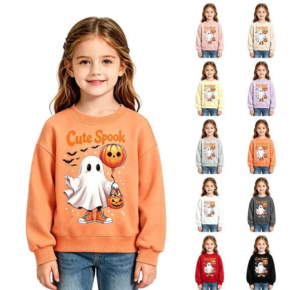 Gyexs Halloween Sweatshirts for Girls Fall Winter Clothes, Oversized Casual Cute, Family Halloween