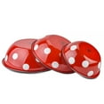 thumbnail image 2 of Novomoskovsjka Posuda Red White Polka-Dot Enamel Serving Bowl Set of 3 pcs Shatterproof Enameled Steel Fruit and Salad Bowls for Cooking Enamel Mixing Bowl for Indoor and Outdoor Use Metal Bowls, 2 of 10