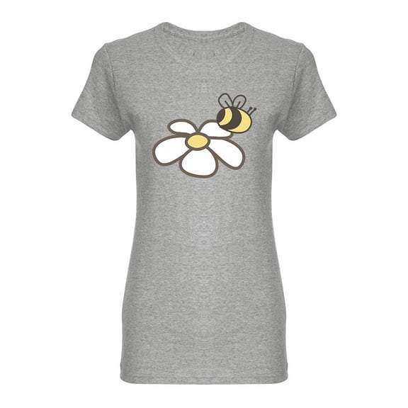 Bee And Flower Design Shaped T-Shirt Women -Image by Shutterstock, Female XX-Large