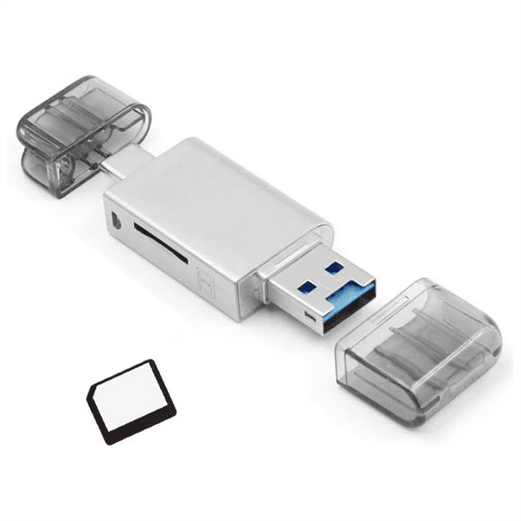 Adaptador de Lector de Tarjetas de Memoria Nano y Tarjeta TF SD A USB C y USB 2.0 Plug & Play