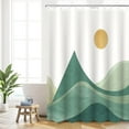 thumbnail image 5 of Boho Shower Curtain Bathroom Moutain Shower Curtain Set Waterproof Fabric Bathroom Set with 12 Hook (72.00" x 72.00", Green), 5 of 6