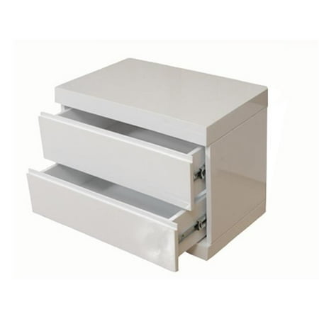 Whiteline NS1207S-WHT Anna Night Stand Small High Gloss White