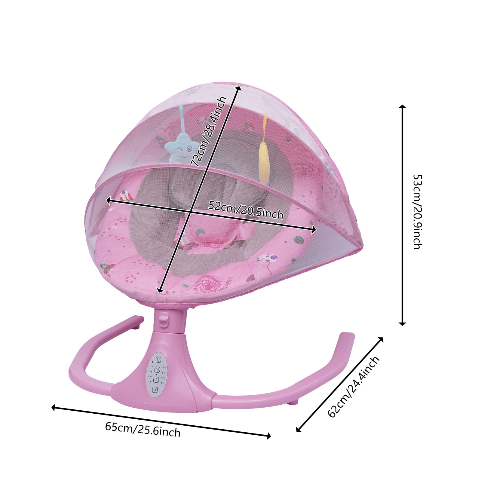 Buy Oukaning Portable Electric Baby Swing Cradle Swings Chair w/4 Swing