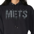 thumbnail image 3 of Women's G-III 4Her by Carl Banks  Black New York Mets Metallic Drop Fleece Hoodie, 3 of 3