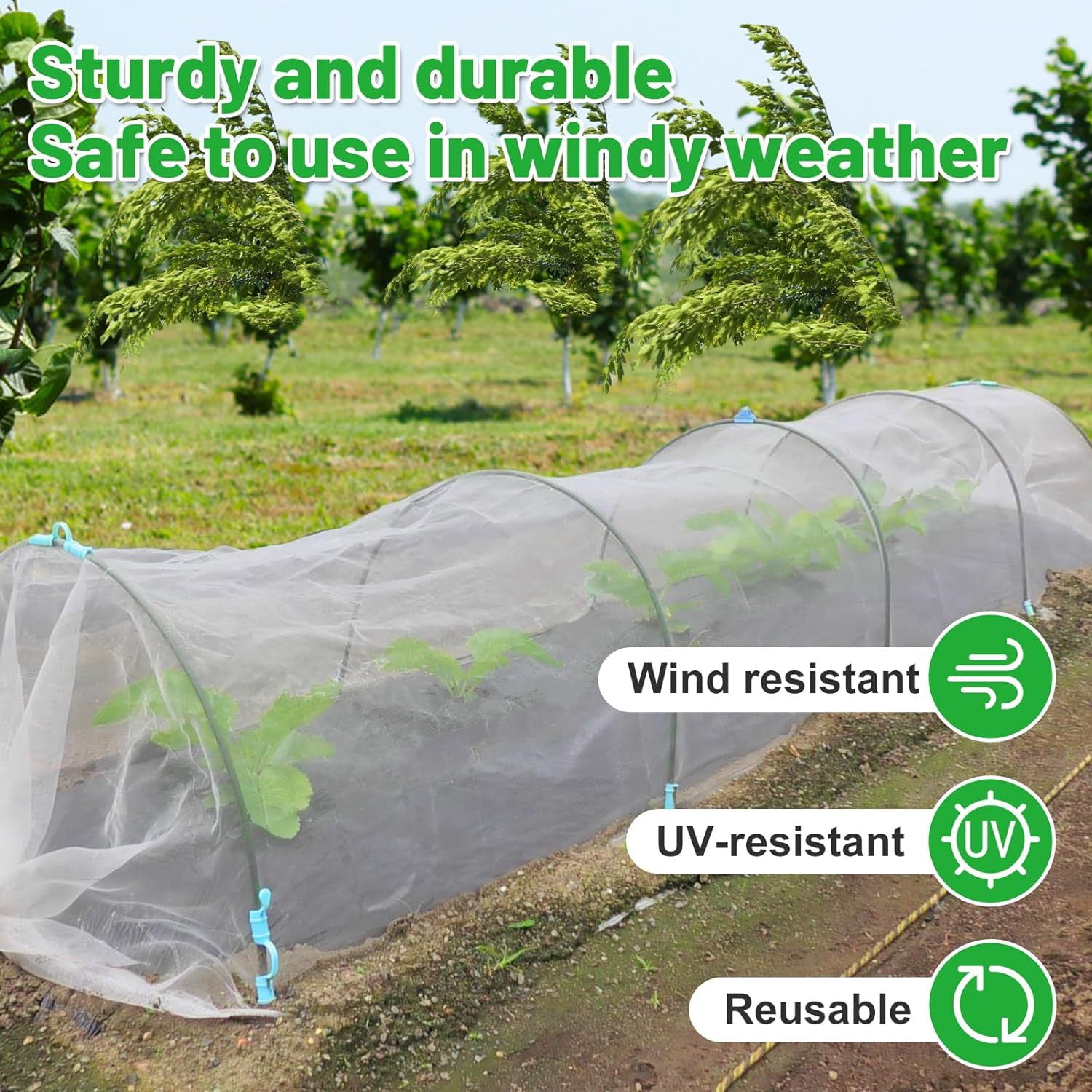 Garden Netting 9.8x49FT Fine Mesh, Barrier Bird Netting for Garden Protection, Garden Net for Protecting Plants Vegetables Flowers Fruits