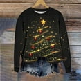 thumbnail image 5 of FDGIU Women's Christmas Graphic Tunic Tops - Soft Long Sleeve Crewneck Blouses with Xmas Tree Prints, Holiday Party Tees, 5 of 6