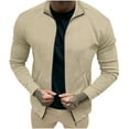 thumbnail image 2 of Maoxin Men's Coats and Jackets Fashion Men's Temperament Long Sleeve Hoodless Casual Outwear Jackets Khaki L, 2 of 6