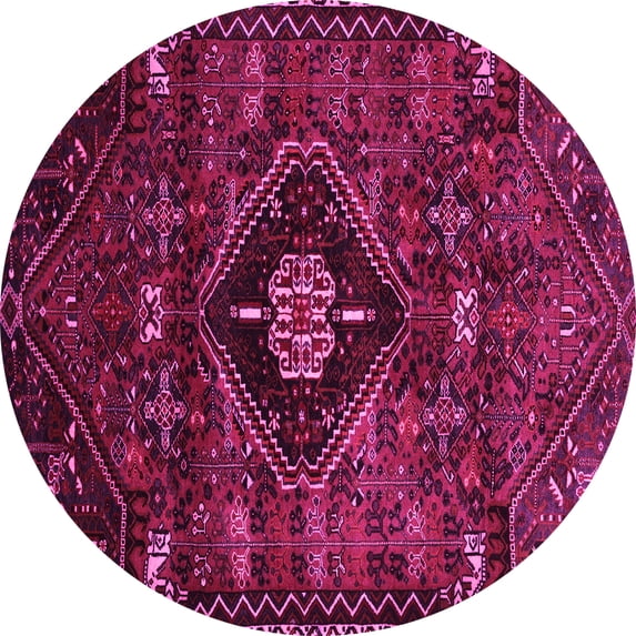 Ahgly Company Indoor Round Persian Pink Traditional Area Rugs, 4' Round