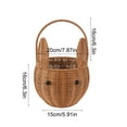 thumbnail image 3 of SeekLGT Handwoven Rattan Easter Basket Bunny With Handle Brown 6*8*12 in 1 Count, 3 of 5