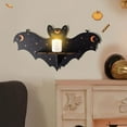 thumbnail image 6 of Bat Wall Shelf Gothic Decor - Floating Black Wooden Shelf with Hooks - Spooky Coffin Shaped Display Shelf for Witchy Room Decor Halloween Goth Bedroom Living Room Wall Decorations, 6 of 6