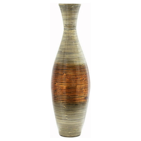 Heather Ann Creations Nola Collection 36 in. Spun Bamboo Floor Vase - Cream and (Best Po Boy In Nola)