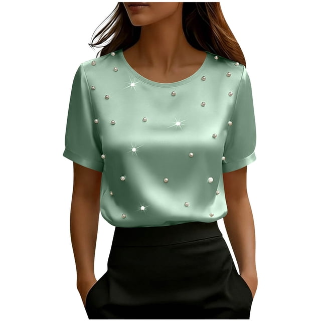 Eres Más Que una Camisa de Puntuación de Prueba Casual de Color Sólido Cuello Redondo de Manga Corta para la Moda de Verano