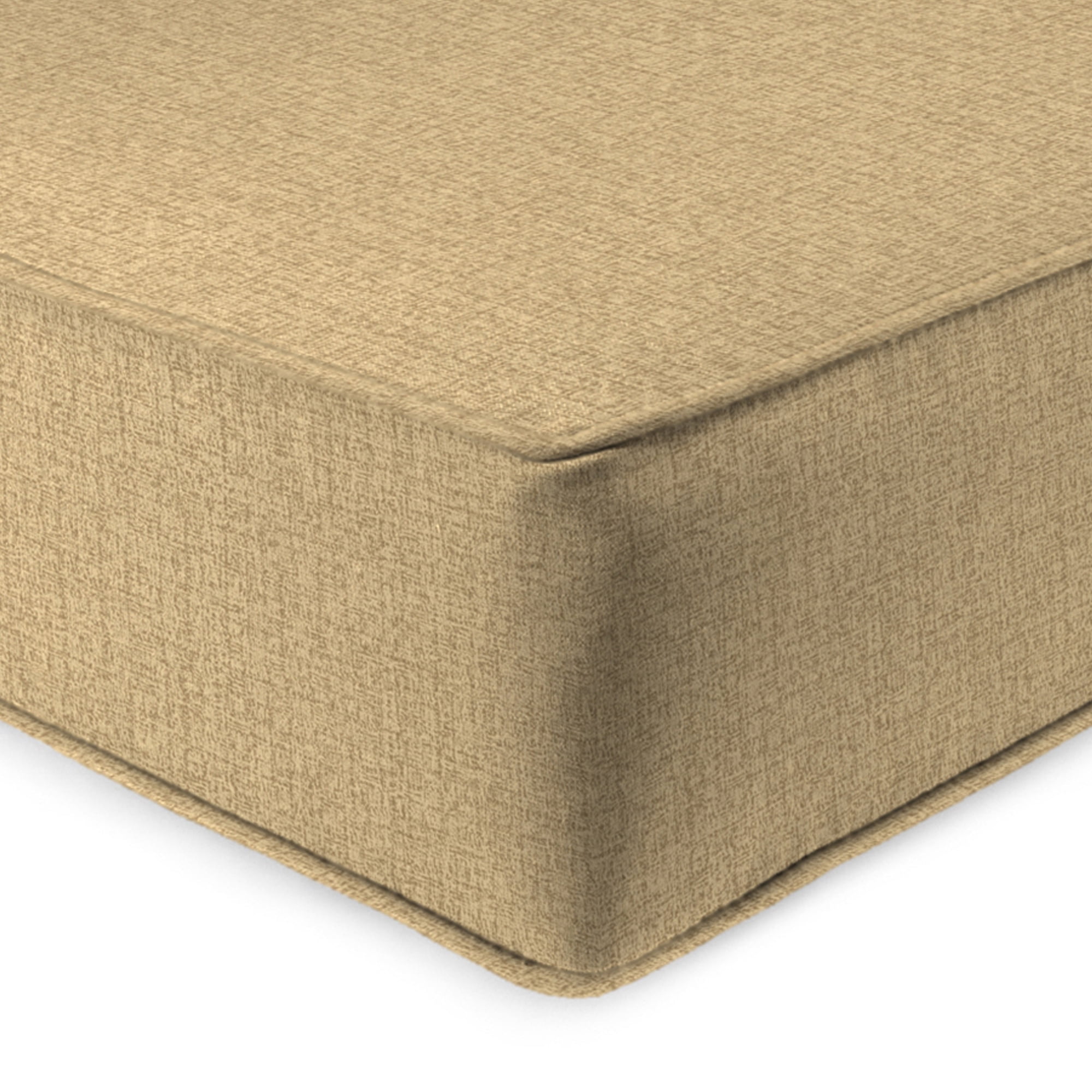 Jordan Manufacturing 46.5" x 24" McHusk Birch Beige Crosshatch Rectangular Outdoor Deep Seat Chair Cushion Set with Welt