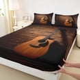 thumbnail image 3 of jejeloiu Music Guitar Full Size Sheets,Musical Instrument Theme Bed Sheets For Girls Boys 4-Piece, 3 of 7