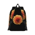 thumbnail image 2 of Rateoe Orange Dalia Pattern Canvas College Laptop Backpack,Travel Daypack,Durable Rucksack Travel Notebook Bag School Backpack Book Bag for Men Women-Small, 2 of 7