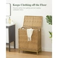 thumbnail image 2 of Laundry Hamper with Lid, 112 L Handwoven Rattan Wicker Laundry Basket, 2 Removable Liner Bags Metal Heightened Feet, 6 Mesh Bags, 2 Section Large Clothes Hamper for Bathroom Bedroom, Natural, 2 of 7