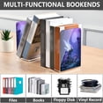 thumbnail image 4 of 2Pack Acrylic Bookends Clear L-Shaped Book Holders with Non-Slip Pads Sturdy Durable Book Stoppers for Shelves, Office, School, Library, Home Desk Decor Winged Skullman, 4 of 6