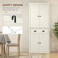 thumbnail image 3 of HOMCOM 72" Kitchen Pantry Cabinet, Freestanding Tall Storage Cabinet, Traditional Kitchen Cabinet with 4 Doors, Drawer and 3 Adjustable Shelves for Dining Room, Cream White, 3 of 6