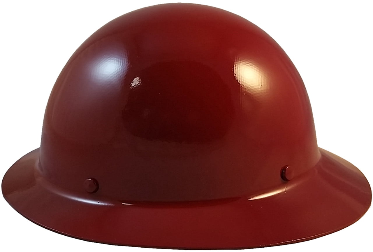 MSA Skullgard Full Brim Hard Hat with FasTrac III Ratchet Suspension - Maroon