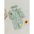 thumbnail image 3 of Bagilaanoe Newborn Baby Girl Fall Jumpsuits Daisy Print Long Sleeve Bodysuits 3M 6M 12M 18M Infant Casual One Piece Romper, 3 of 8