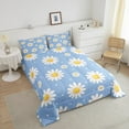thumbnail image 4 of Erosebridal Rustic Groovy Comforter Sets Queen Size, Daisy Flower Comforters & Duvets, Blue, Reversible 3-Piece, 4 of 7