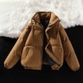 thumbnail image 2 of Womens Puffer Jacket Full Zip Winter Quilted Bubble Padded Coat High Neck Windproof Long Sleeve Outerwear, 2 of 5