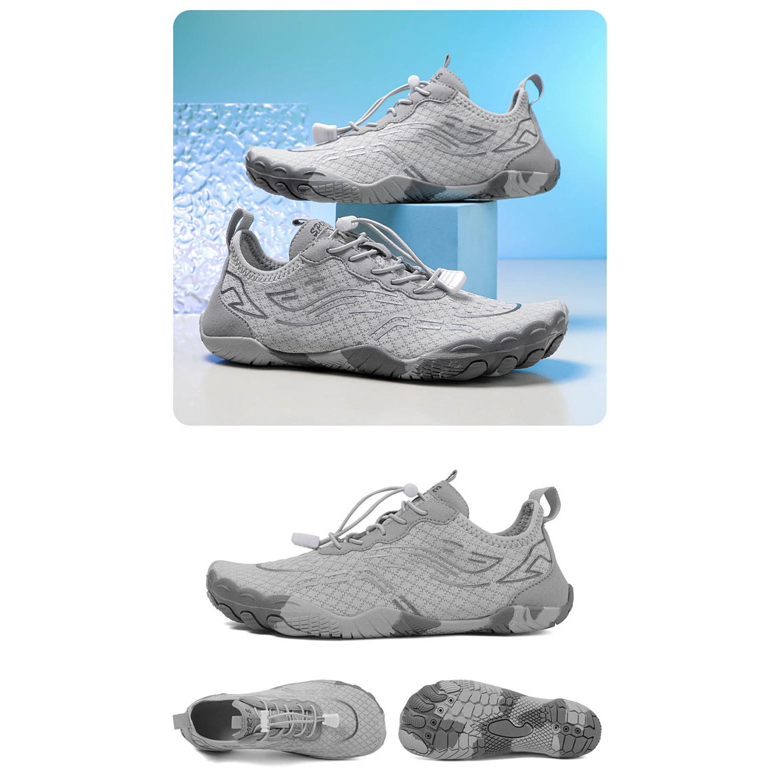 Mepaouo Wide Water Shoes for Men Women Waterproof Quick Dry Barefoot Shoes Hiking Surfing Walking