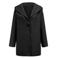 thumbnail image 3 of Duqingm Womens Winter Coats Women's Winter Double Breasted Wool Coat Long Sleeve Notch Lapel Long Trench Coat Black,L, 3 of 4
