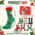 thumbnail image 2 of Bocaoying 6Pairs Christmas Fuzzy Socks for Women, Winter Warm Cosy Holiday Slipper Socks with Gift Bag, Warm Thick Thermal Soft  Socks for Women Indoor Warming Christmas Gifts, 2 of 7