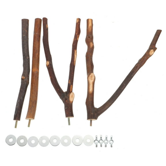 FELTECHELECTR Bird Sticks For Cage Composite Material Pet Birds Climbing 4Pcs 7.9x5.9x0.6In