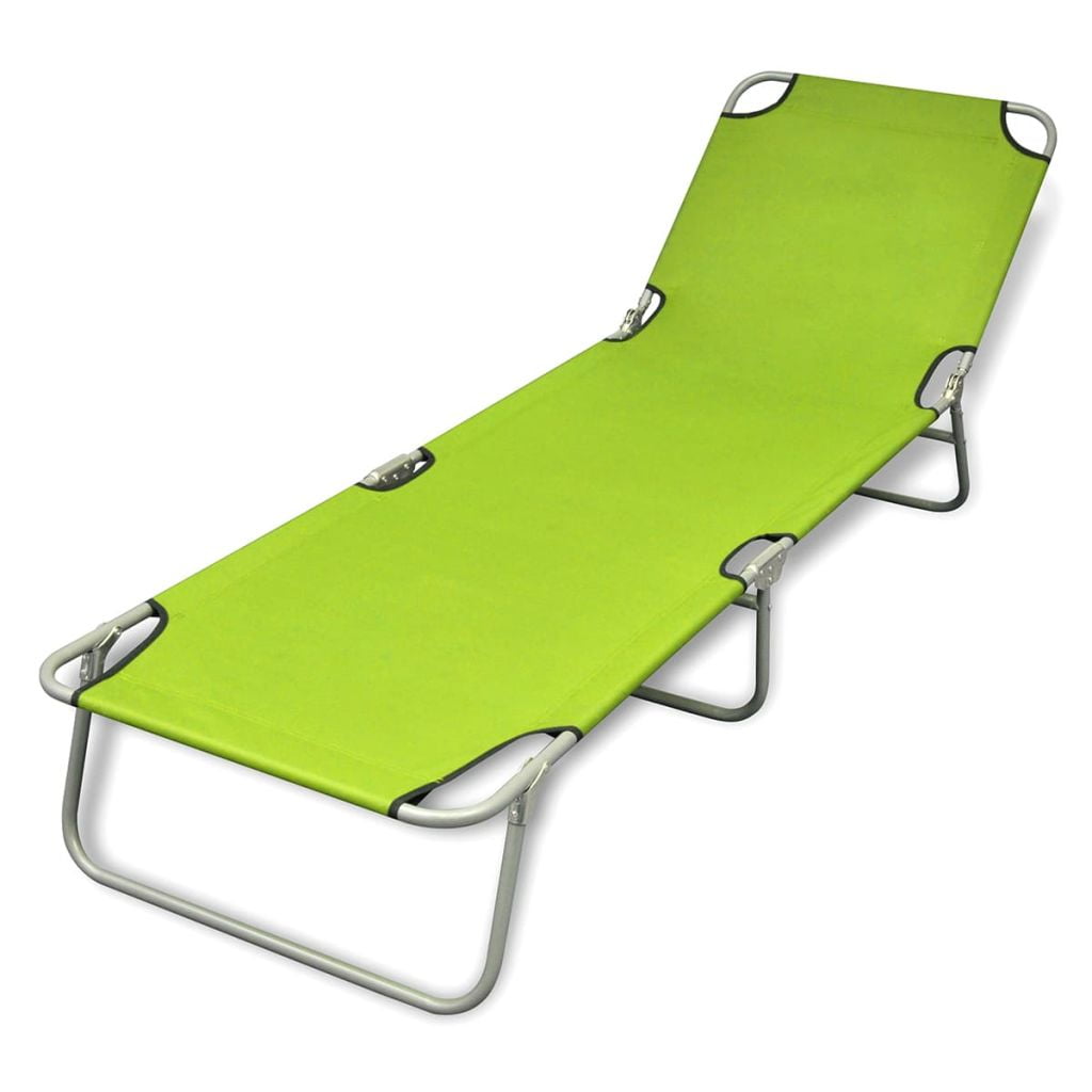 Kepooman 74" Modern Portable Foldable Lounger with Steel Frame for Beach Patio Porch, Green Kepooman 74" Modern Portable Foldable Lounger with Steel Frame for Beach Patio Porch, Green